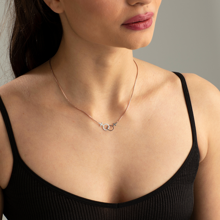 Lesbian Pride Necklace – Double Venus Pendant