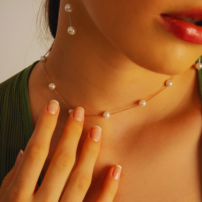 Wedding Pearl Necklace – Silver & Gold | Bridal Jewellery