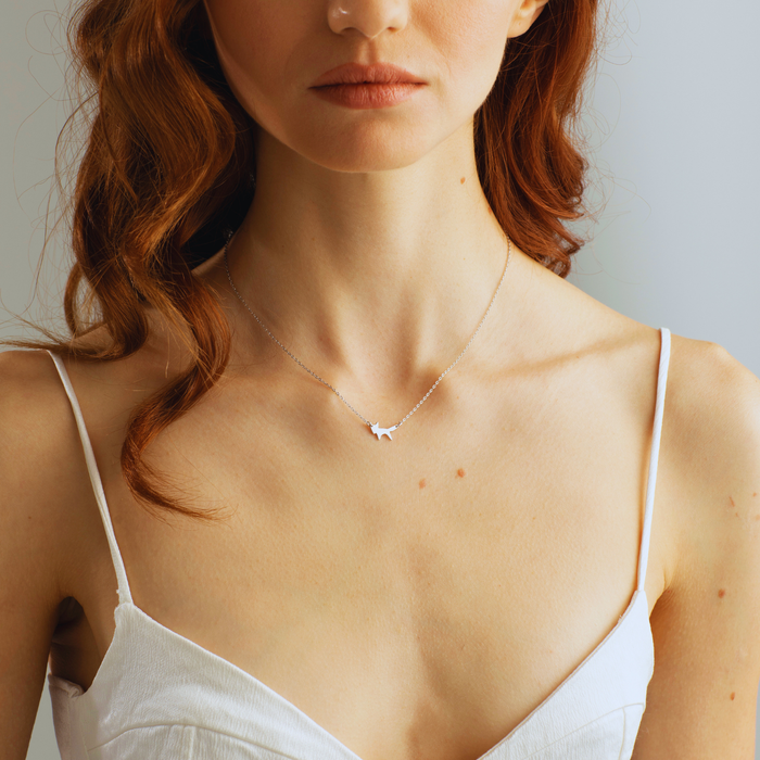 Dainty Fox Necklace – Silver & Gold