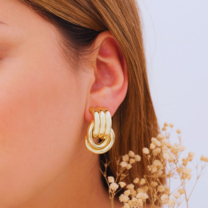 Gold Knot Door Knocker Earrings – Vintage Inspired Statement Jewellery | Timeless Gift for Mom