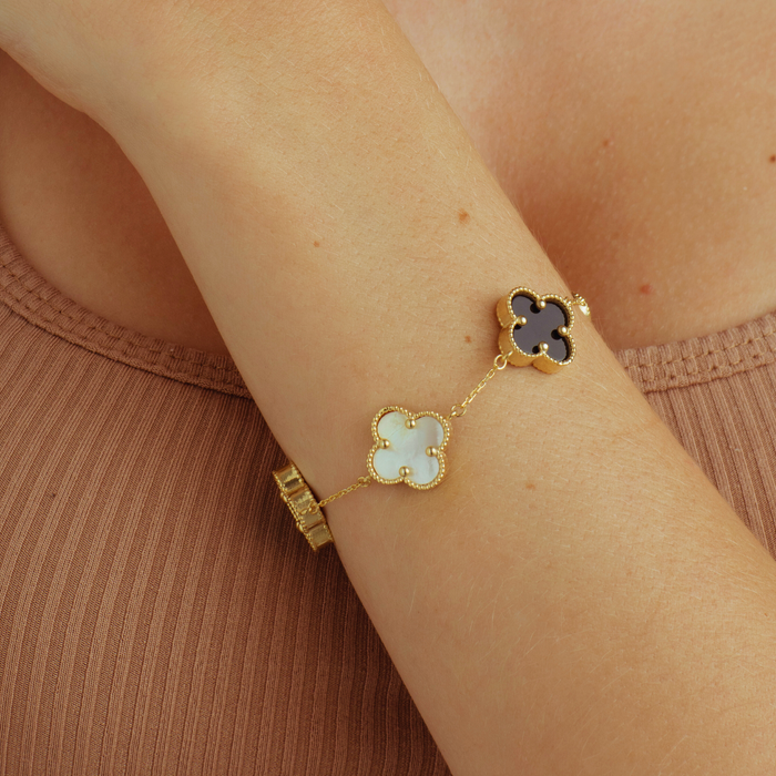 One Cleef Bracelet – Cable Chain | Onyx, Mother of Pearl & Mixed