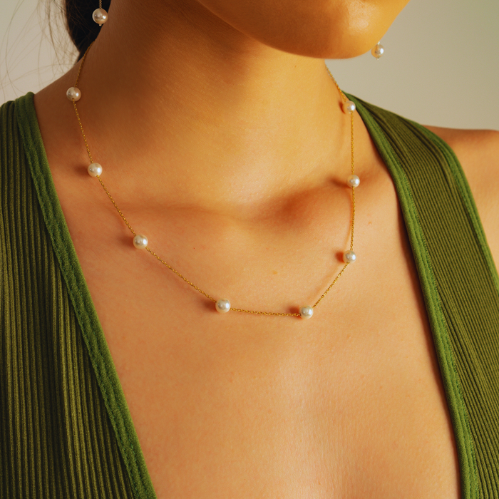 Wedding Pearl Necklace – Silver & Gold | Bridal Jewellery