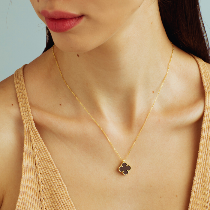 One Cleef Necklace – Silver, Gold & Rose | Custom Stone Option