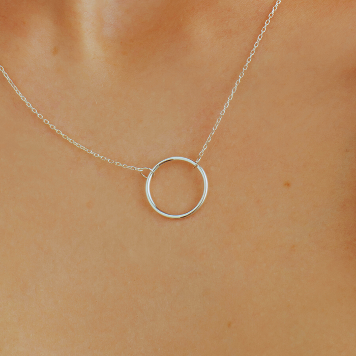 Minimalist Circle Necklace – Silver & Gold | Dainty Everyday Jewellery