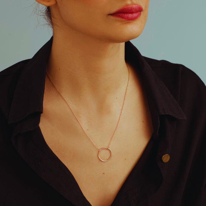 Minimalist Circle Necklace – Silver & Gold | Dainty Everyday Jewellery