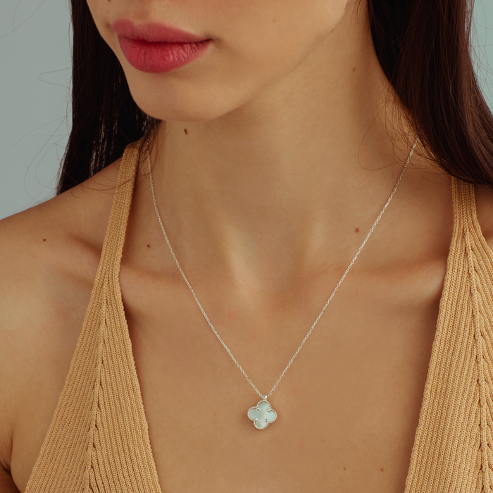 One Cleef Necklace – Silver, Gold & Rose | Custom Stone Option