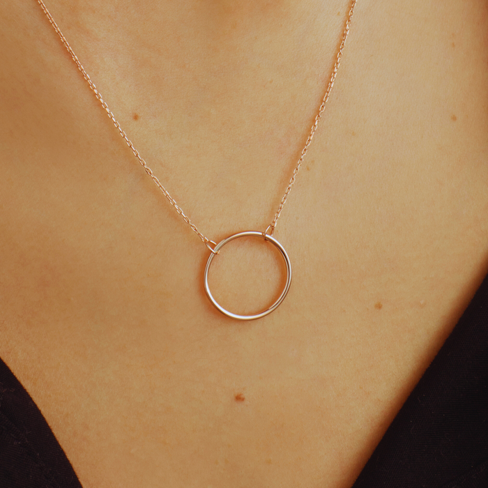 Minimalist Circle Necklace – Silver & Gold | Dainty Everyday Jewellery