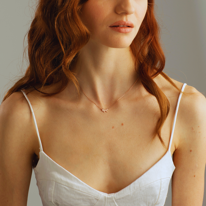 Dainty Fox Necklace – Silver & Gold