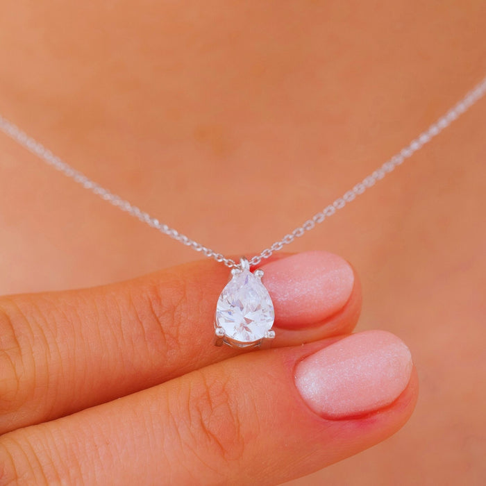 Teardrop Diamond Necklace – Gold Filled & Sterling Silver | Timeless, Dainty & Elegant