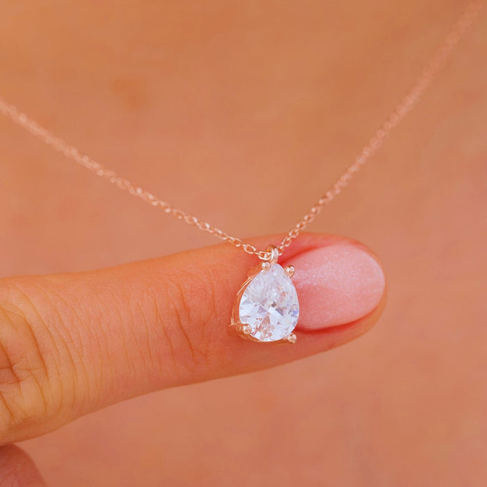 Teardrop Diamond Necklace – Gold Filled & Sterling Silver | Timeless, Dainty & Elegant