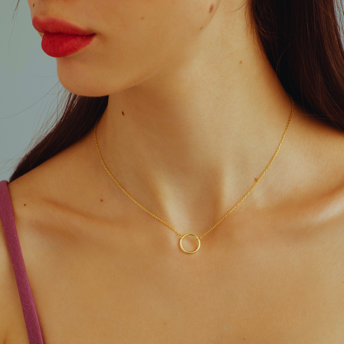 Minimalist Circle Necklace – Silver & Gold | Dainty Everyday Jewellery
