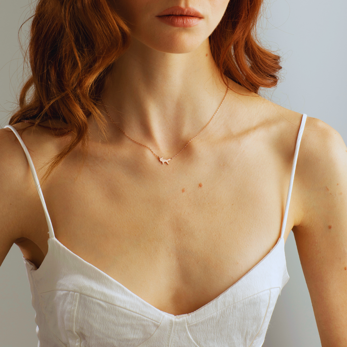 Dainty Fox Necklace – Silver & Gold