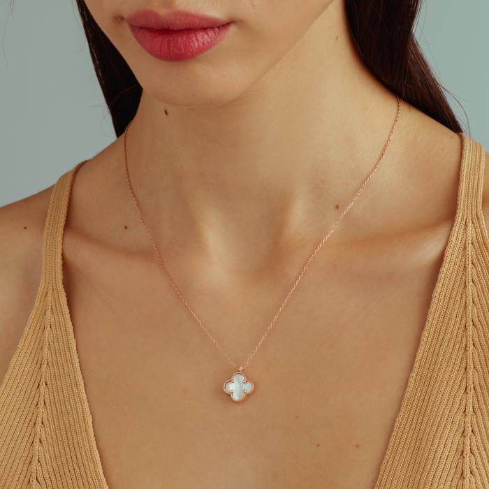 One Cleef Necklace – Silver, Gold & Rose | Custom Stone Option