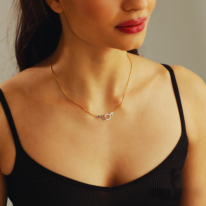 Lesbian Pride Necklace – Double Venus Pendant