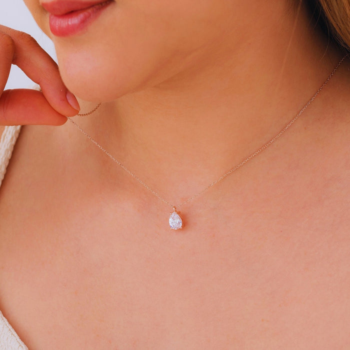 Teardrop Diamond Necklace – Gold Filled & Sterling Silver | Timeless, Dainty & Elegant