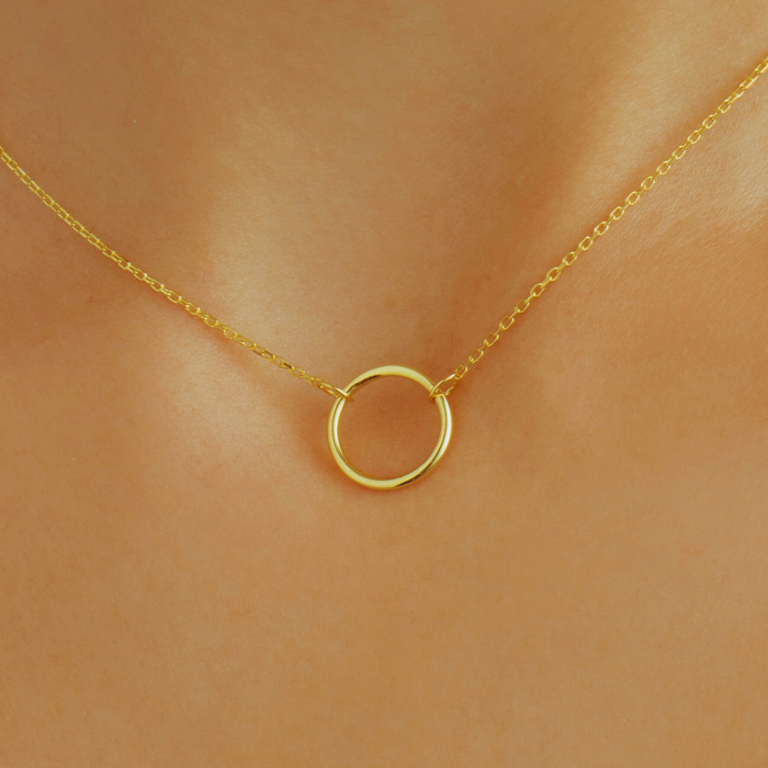 Minimalist Circle Necklace – Silver & Gold | Dainty Everyday Jewellery