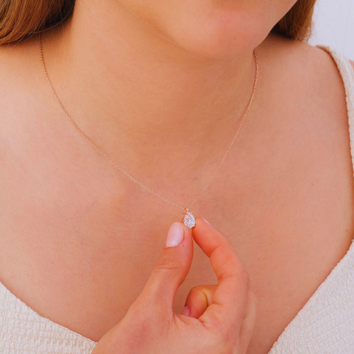 Teardrop Diamond Necklace – Gold Filled & Sterling Silver | Timeless, Dainty & Elegant
