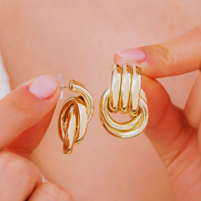 Gold Knot Door Knocker Earrings – Vintage Inspired Statement Jewellery | Timeless Gift for Mom