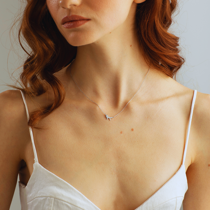 Dainty Fox Necklace – Silver & Gold