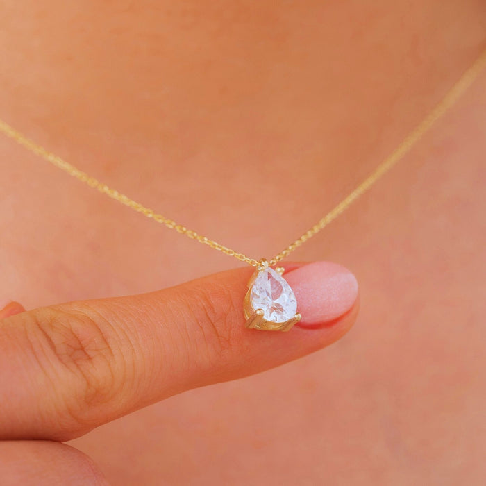 Teardrop Diamond Necklace – Gold Filled & Sterling Silver | Timeless, Dainty & Elegant