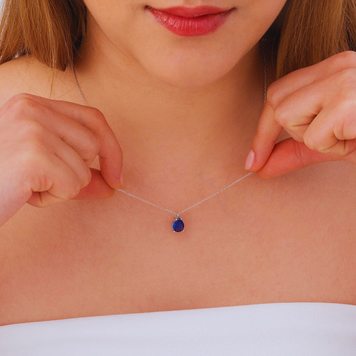 Teardrop Sapphire Necklace – Gold Filled & Solid Gold | September Birthstone Jewellery
