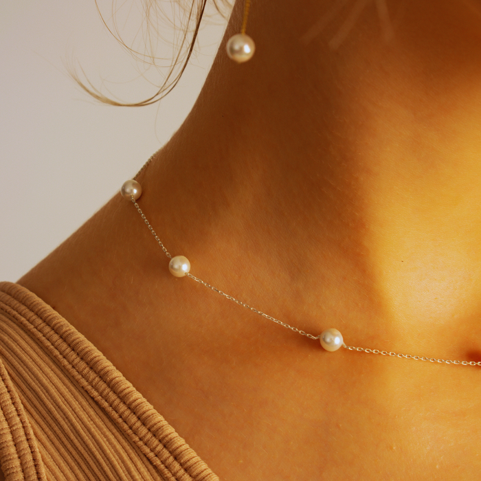 Wedding Pearl Necklace – Silver & Gold | Bridal Jewellery