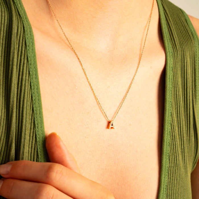 Zircon Initial Necklace – Silver & Gold | Personalized Jewellery