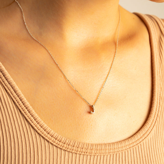 Zircon Initial Necklace – Silver & Gold | Personalized Jewellery
